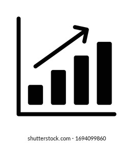 growth vector glyph flat icon 
