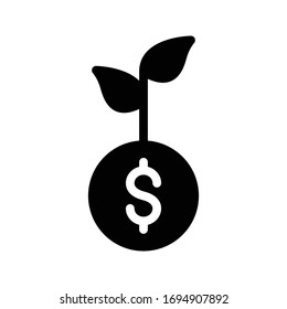 growth vector glyph flat icon 
