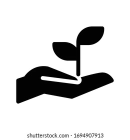 growth vector glyph flat icon 
