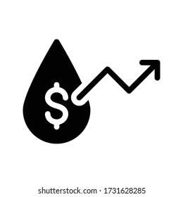 icono plano de glifo vector de crecimiento 