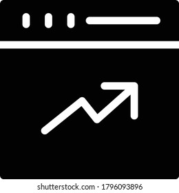icono plano de glifo vector de crecimiento 