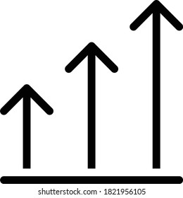 icono plano de glifo vector de crecimiento 