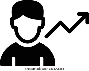 growth vector glyph flat icon