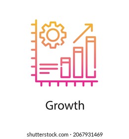 Growth vector vector gradient Icon Design illustration. Web Analytics Symbol on White background EPS 10 File