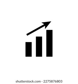 Icono del vector de crecimiento. Símbolo de gráfico de barras de crecimiento. Icono de aumento del crecimiento del dinero. Ilustración vectorial aislada en fondo blanco.