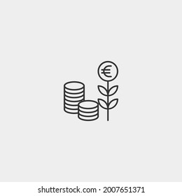 Signo de ilustración de icono del vector de crecimiento