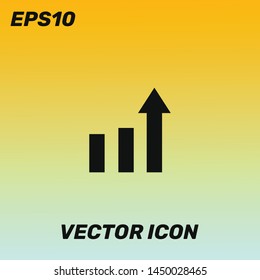 Growth vector icon illustration for web and mobile application isolated on golden gradient background. Premium quality.