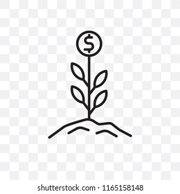Growth vector icon isolated on transparent background, Growth logo concept