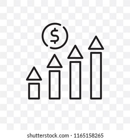 Growth vector icon isolated on transparent background, Growth logo concept