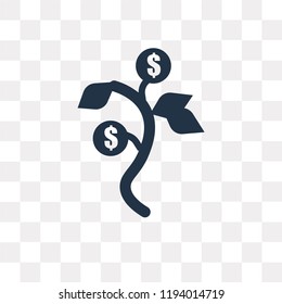 Growth vector icon isolated on transparent background, Growth transparency concept can be used web and mobile