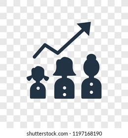 Growth vector icon isolated on transparent background, Growth transparency logo concept