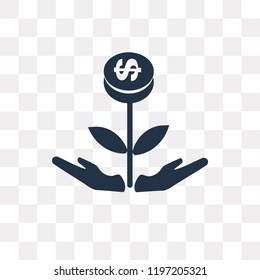 Growth vector icon isolated on transparent background, Growth transparency concept can be used web and mobile