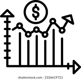 Growth Vector Icon Line Style
