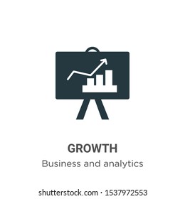 Growth vector icon on white background. Flat vector growth icon symbol sign from modern business and analytics collection for mobile concept and web apps design.