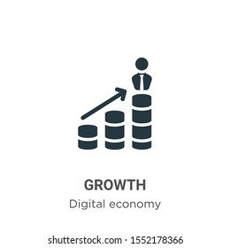 Growth vector icon on white background. Flat vector growth icon symbol sign from modern digital economy collection for mobile concept and web apps design.