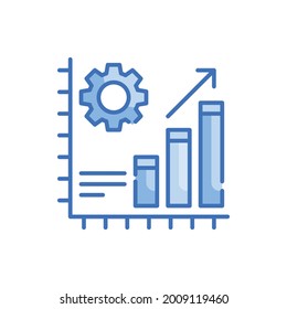 Growth vector icon style illustration. EPS 10 file web analytics symbol