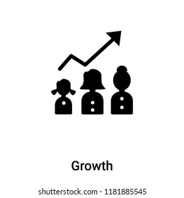 Growth icon  vector isolated on white background, logo concept of Growth  sign on transparent background, filled black symbol