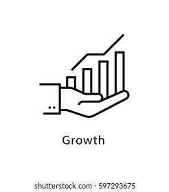 Growth Vector Line Icon 