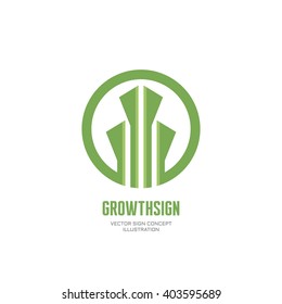 Growth - vector logo concept illustration. Abstract nature sign in green color. Stylized leaves in circle shape. Design element. 