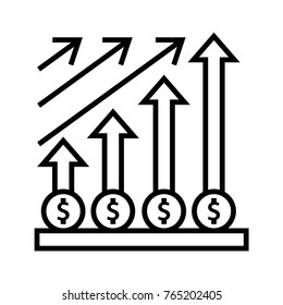 Growth vector outline icon