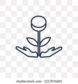 Growth vector outline icon isolated on transparent background, high quality linear Growth transparency concept can be used web and mobile