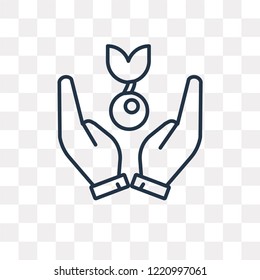 Growth vector outline icon isolated on transparent background, high quality linear Growth transparency concept can be used web and mobile