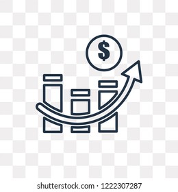 Growth vector outline icon isolated on transparent background, high quality linear Growth transparency concept can be used web and mobile