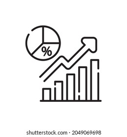 Growth vector outline icon style illustration. EPS 10 file