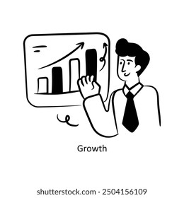 Growth vector outline style Design Vector Stock illustration. 