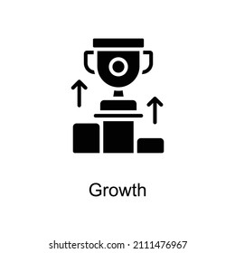 Growth vector Solid icon for web isolated on white background EPS 10 file
