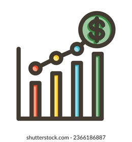 Growth Vector Thick Line Filled Colors Icon For Personal And Commercial Use.
