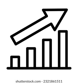 Growth Vector Thick Line Icon For Personal And Commercial Use.
