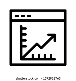 growth vector thin line icon 