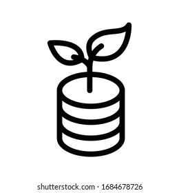 growth vector thin line icon 