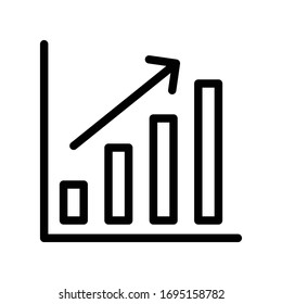 icono de la línea delgada del vector de crecimiento 