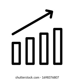 growth vector thin line icon 
