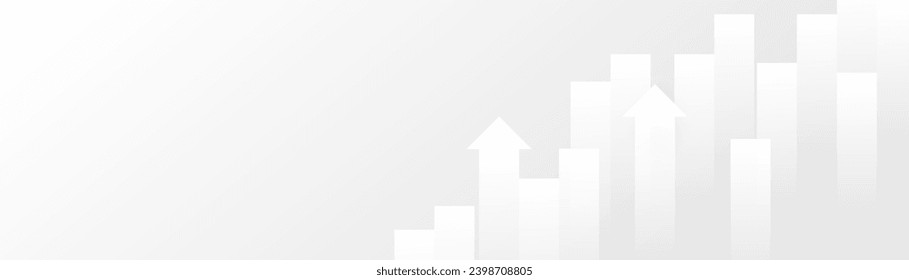 Growth white arrow target direction. Business and financial graph. Stock market. Vector illustration