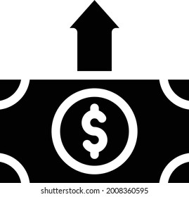 growth with white background. growth is a symbol of banking .glyph flat icon.