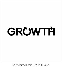 Growth word design with arrows on letters O and T.