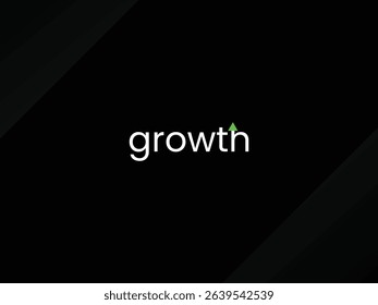 Growth wordmark logo design template for finance and invest