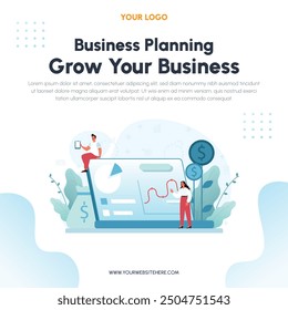 Growth your business social media post concept. Modern design for business digital marketing
