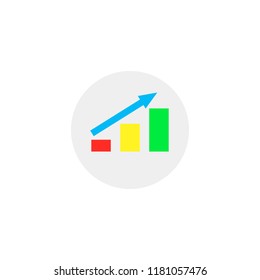 Growthing chart icon. vector illustration