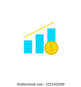 Growthing chart icon. vector illustration