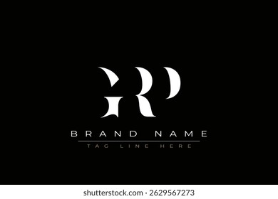 GRP abstract letter logo design. This logo is designed by three abstract letters.