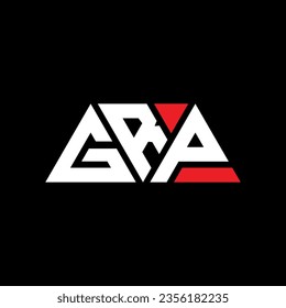 GRP triangle letter logo design with triangle shape. GRP triangle logo design monogram. GRP triangle vector logo template with red color. GRP triangular logo Simple, Elegant, and Luxurious design.