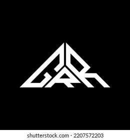 GRR letter logo creative design with vector graphic, GRR simple and modern logo in triangle shape.