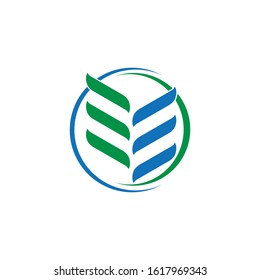 a grren blue leaf logo icon vector template