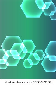 grren hexagon bokeh background