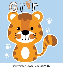 Grer Nette Tiger Brüllen und Dschungel Kumpels