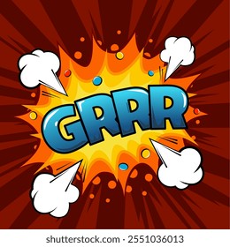 Grrrrrr wütende Blase Rede mit Text Comic-Stil Ausdruck